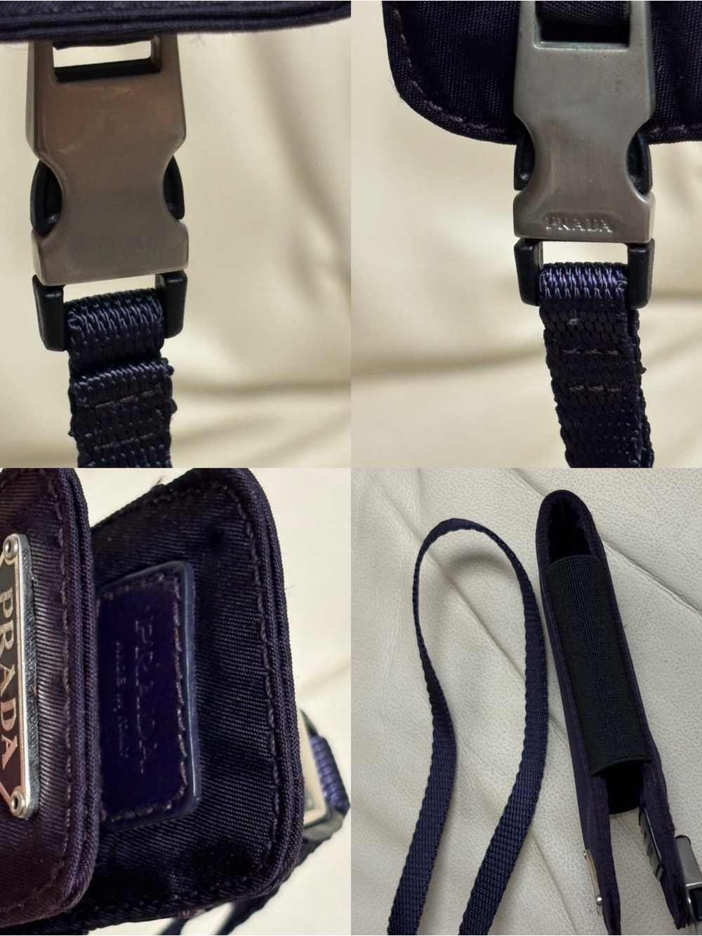 VTG PRADA Purple Phone Holder w/ Removable Lanyard Triangle Logo - Picture 10 of 15